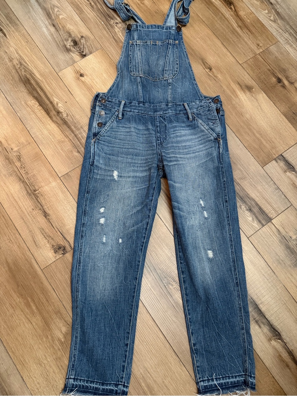 Abercrombie & Fitch Distressed Blue Denim Women's Overalls